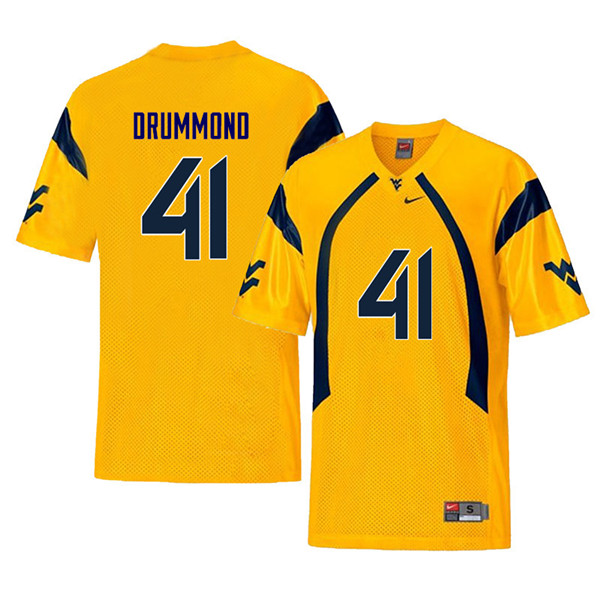Men #41 Elijah Drummond West Virginia Mountaineers Retro College Football Jerseys Sale-Yellow